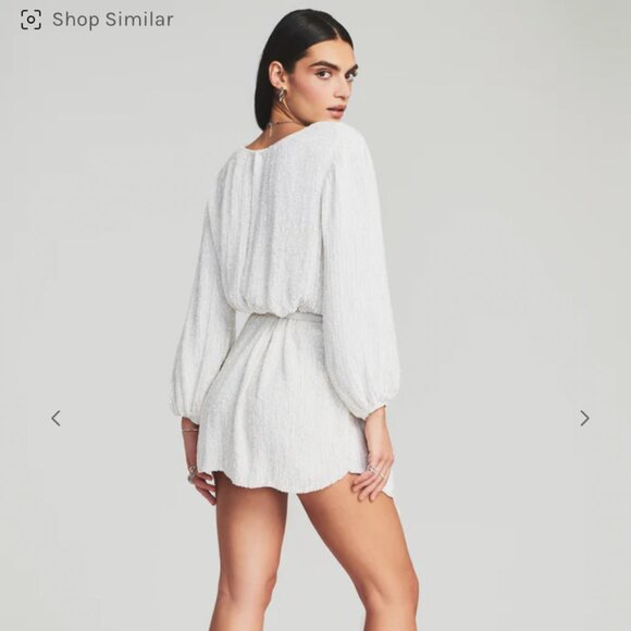 Retrofete NWT Grace Sequin Dress White Size L - Picture 4 of 7